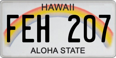 HI license plate FEH207