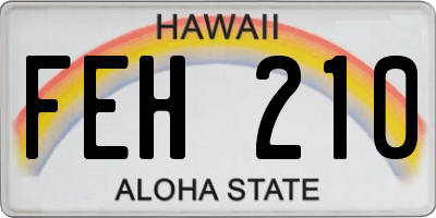 HI license plate FEH210