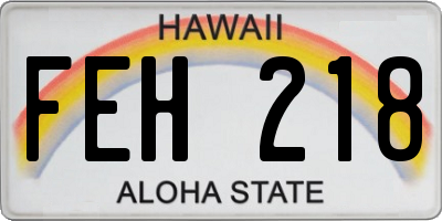 HI license plate FEH218