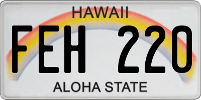 HI license plate FEH220