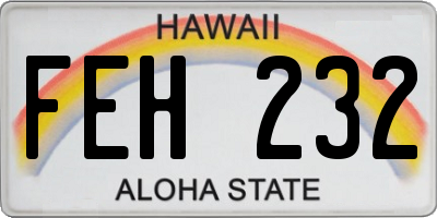 HI license plate FEH232