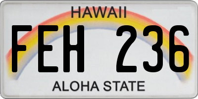 HI license plate FEH236