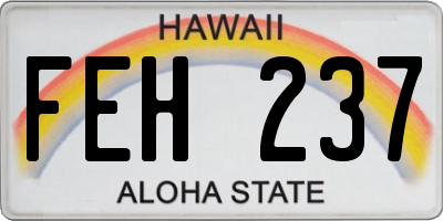 HI license plate FEH237