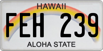 HI license plate FEH239