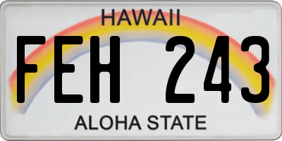 HI license plate FEH243
