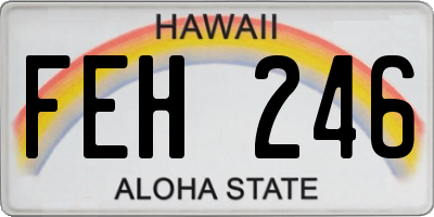 HI license plate FEH246