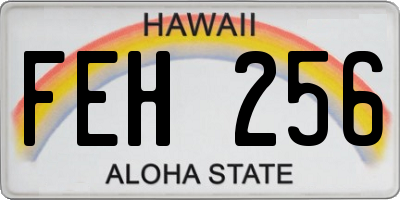 HI license plate FEH256