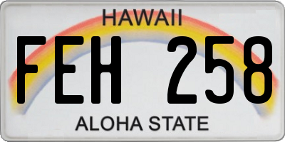 HI license plate FEH258