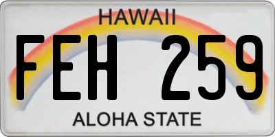 HI license plate FEH259