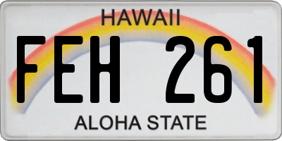 HI license plate FEH261