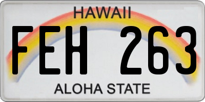 HI license plate FEH263