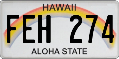 HI license plate FEH274