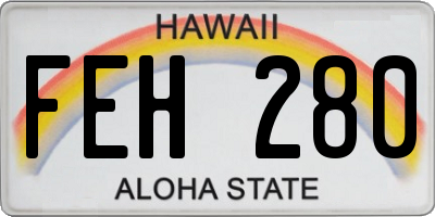 HI license plate FEH280