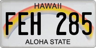 HI license plate FEH285