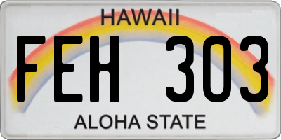 HI license plate FEH303