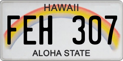 HI license plate FEH307