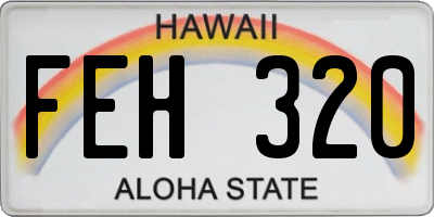 HI license plate FEH320
