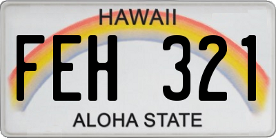 HI license plate FEH321
