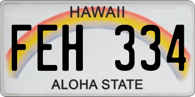 HI license plate FEH334
