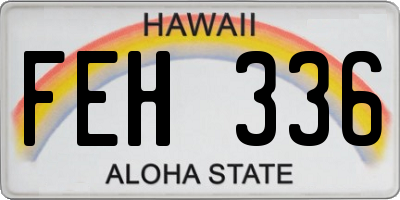 HI license plate FEH336