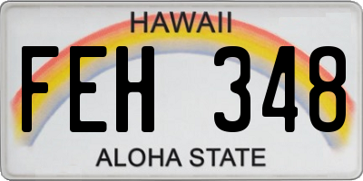 HI license plate FEH348