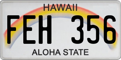 HI license plate FEH356