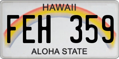 HI license plate FEH359