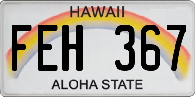 HI license plate FEH367
