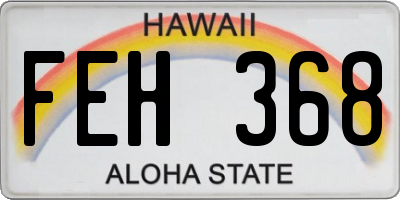 HI license plate FEH368