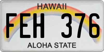 HI license plate FEH376