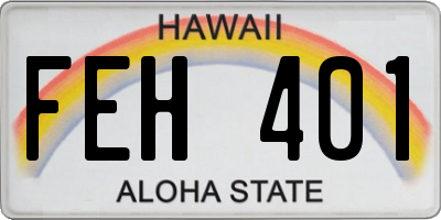 HI license plate FEH401