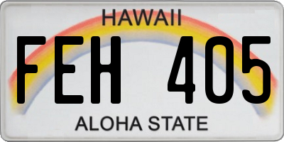 HI license plate FEH405