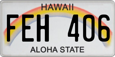 HI license plate FEH406