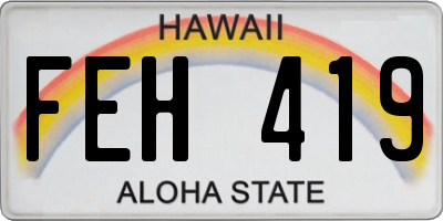 HI license plate FEH419