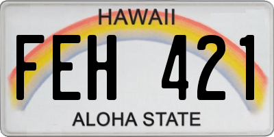 HI license plate FEH421