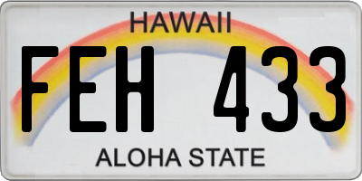 HI license plate FEH433