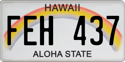 HI license plate FEH437