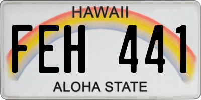HI license plate FEH441