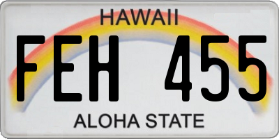 HI license plate FEH455