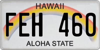 HI license plate FEH460
