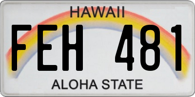 HI license plate FEH481