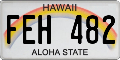 HI license plate FEH482