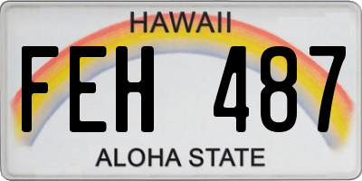 HI license plate FEH487