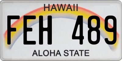HI license plate FEH489