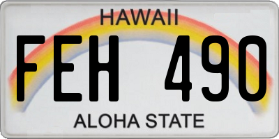 HI license plate FEH490