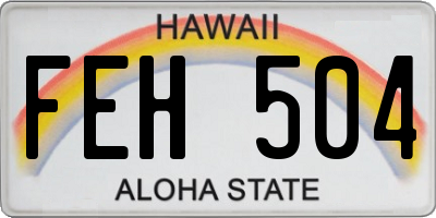 HI license plate FEH504