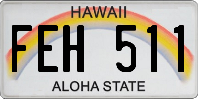 HI license plate FEH511