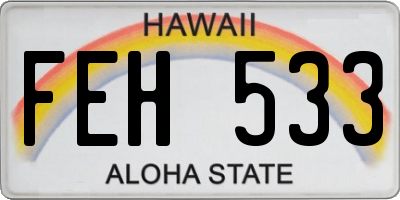 HI license plate FEH533