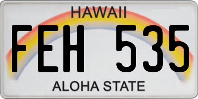 HI license plate FEH535