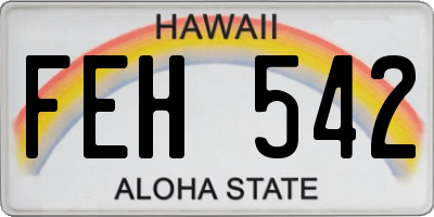 HI license plate FEH542